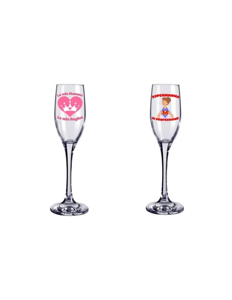 Calice flute vetro "Mamma" in scatola regalo