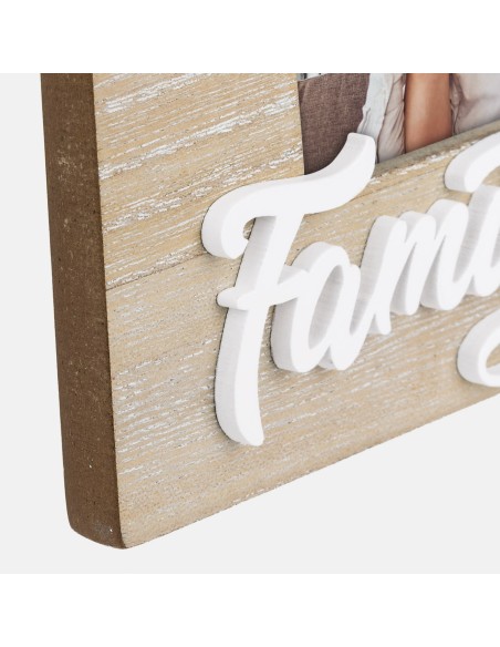 Portafoto in legno Family con albero Cm. 18,5x23 - Foto Cm. 10x15