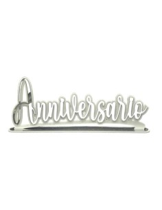 Scritta plexiglass Anniversario Argento lucido Cm. 48x17