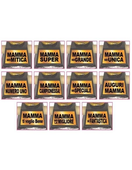 Mini coppa resina Cm. 9 con pergamena "Mamma" - Modelli assortiti