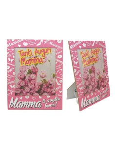 Portafoto in mdf Cm. 16x20 "Tanti auguri Mamma Ti voglio bene"