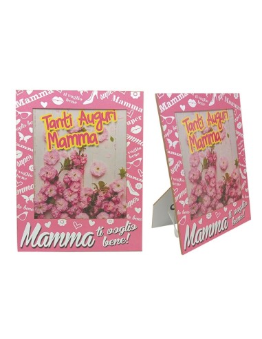 Portafoto in mdf Cm. 16x20 "Tanti auguri Mamma Ti voglio bene"