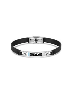 Bracciale in acciaio 316L e cuoio SS Lazio