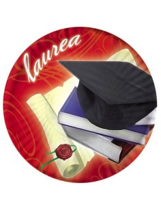 Piatti carta cm. 18 - Laurea - Confezione 8 pezzi