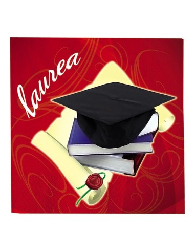 Tovaglioli carta Cm. 33x33 - Laurea - Confezione 20 pezzi
