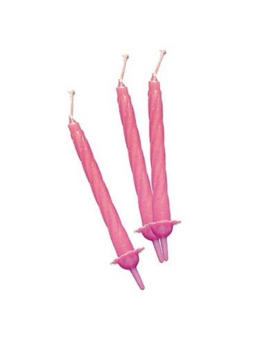 Candeline per torta classica con base Cm. 8 - Blister 12 pezzi - Rosa