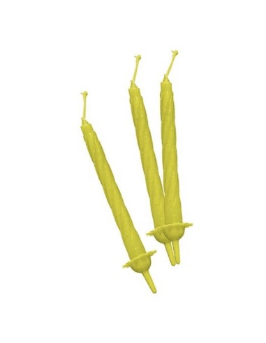 Candeline per torta classica con base Cm. 8 - Blister 12 pezzi - Giallo