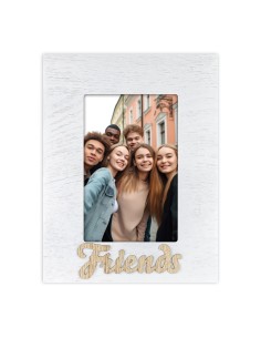 Portafoto in legno con applicazioni Cm. 18,5x23 - Foto cm. 10x15 - Friends