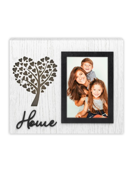 Portafoto in legno Cm. 25x22 "Home" - Foto Cm. 10x15