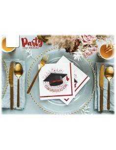 Tovaglioli carta Cm. 33x33 metal  "Congratulazioni" - Blister 20 pezzi