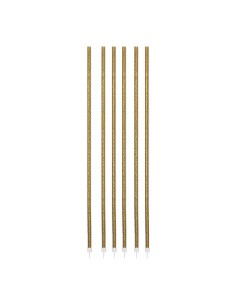 Candeline per torta Fili luminosi glitterati Cm. 16 con base - Blister 16 pezzi - Oro gold
