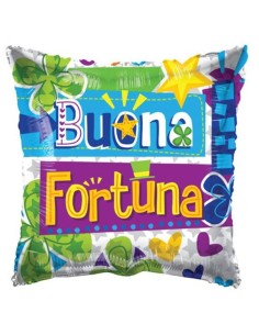 Palloncino mylar 18" Cm. 45 - Quadrato Buona Fortuna