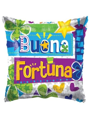 Palloncino mylar 18" Cm. 45 - Quadrato Buona Fortuna