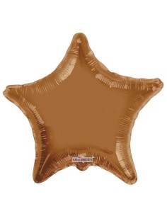 Palloncino mylar tinta unita 22" - Stella - Marrone Moka