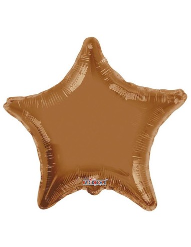 Palloncino mylar tinta unita 22" - Stella - Marrone Moka