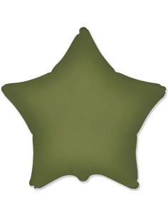 Palloncino mylar tinta unita 18" - Stella - Verde oliva satinato