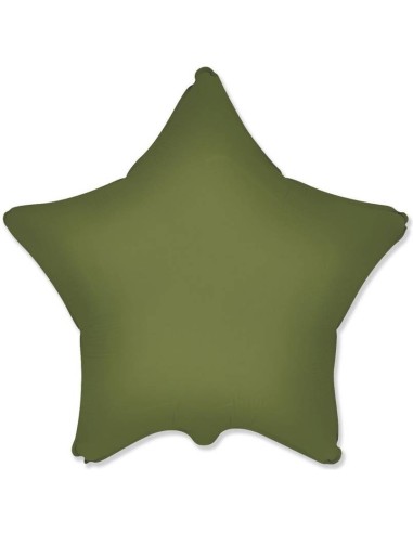Palloncino mylar tinta unita 18" - Stella - Verde oliva satinato