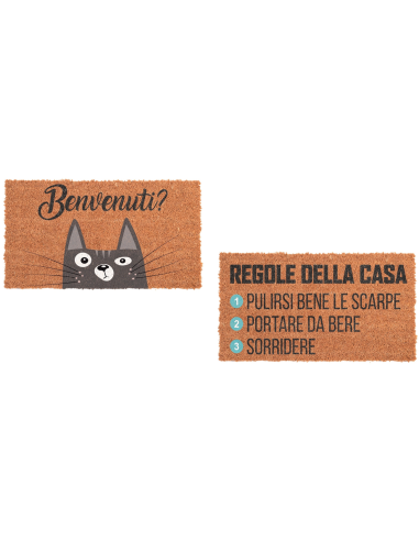 Zerbino in cocco Cm. 33x60 - Frasi umoristiche