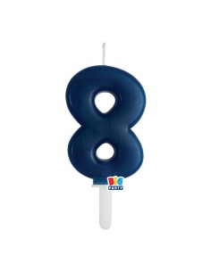 Candelina per torta Tiny Cm. 7 - Blu Navy - Nr. 8
