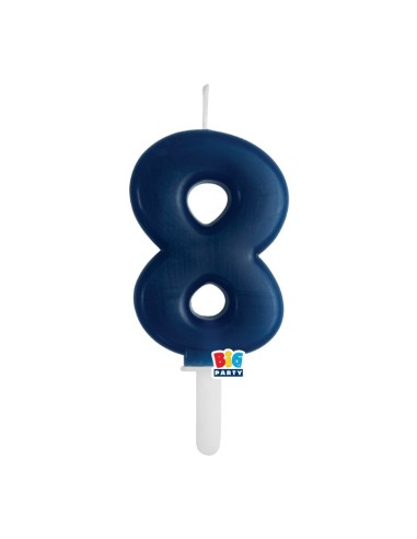 Candelina per torta Tiny Cm. 7 - Blu Navy - Nr. 8