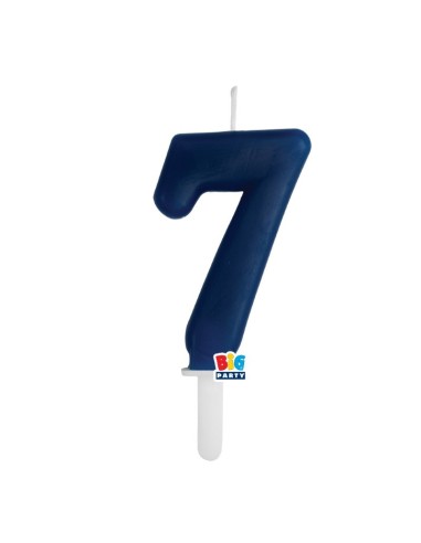 Candelina per torta Tiny Cm. 7 - Blu Navy - Nr. 7