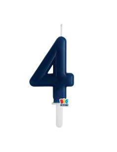 Candelina per torta Tiny Cm. 7 - Blu Navy - Nr. 4