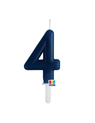 Candelina per torta Tiny Cm. 7 - Blu Navy - Nr. 4