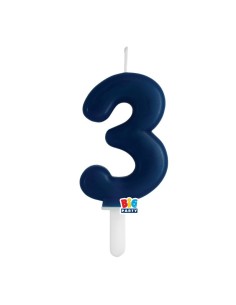 Candelina per torta Tiny Cm. 7 - Blu Navy - Nr. 3