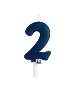 Candelina per torta Tiny Cm. 7 - Blu Navy - Nr. 2