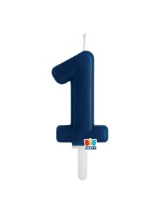 Candelina per torta Tiny Cm. 7 - Blu Navy - Nr. 1