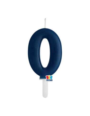 Candelina per torta Tiny Cm. 7 - Blu Navy - Nr. 0