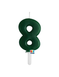 Candelina per torta Tiny Cm. 7 - Verde foresta - Nr. 8