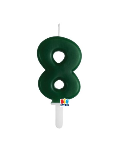 Candelina per torta Tiny Cm. 7 - Verde foresta - Nr. 8