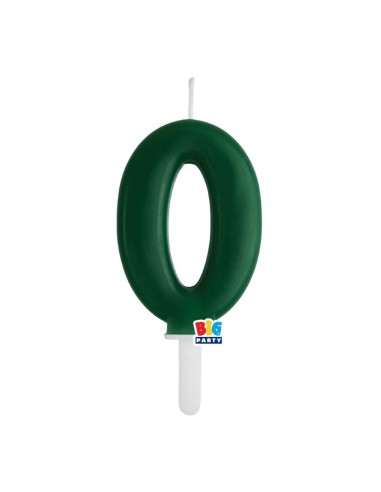 Candelina per torta Tiny Cm. 7 - Verde foresta - Nr. 0