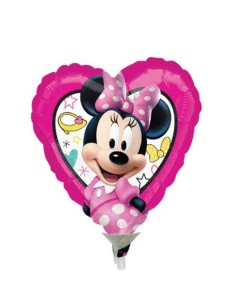 Palloncino mylar minishape 9" - Minnie cuore - Blister 5 pezzi