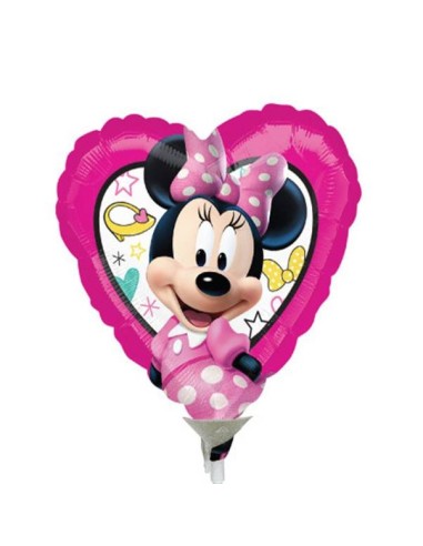 Palloncino mylar minishape 9" - Minnie cuore - Blister 5 pezzi