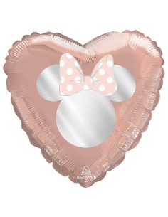 Palloncino mylar 18" Cm. 45 - Minnie Party rosa gold cuore