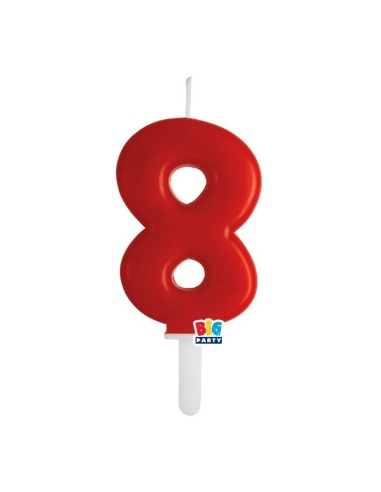 Candelina per torta Tiny Cm. 7 - Rosso - Nr. 8