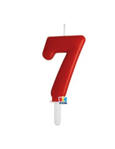 Candelina per torta Tiny Cm. 7 - Rosso - Nr. 7