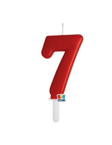 Candelina per torta Tiny Cm. 7 - Rosso - Nr. 7