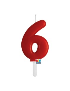 Candelina per torta Tiny Cm. 7 - Rosso - Nr. 6