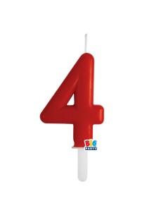 Candelina per torta Tiny Cm. 7 - Rosso - Nr. 4