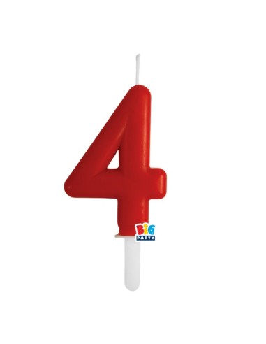 Candelina per torta Tiny Cm. 7 - Rosso - Nr. 4