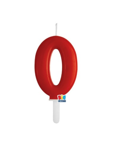 Candelina per torta Tiny Cm. 7 - Rosso - Nr. 0