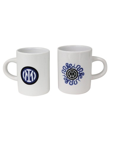 Set 2 tazzine da caffè in ceramica FC Inter logo