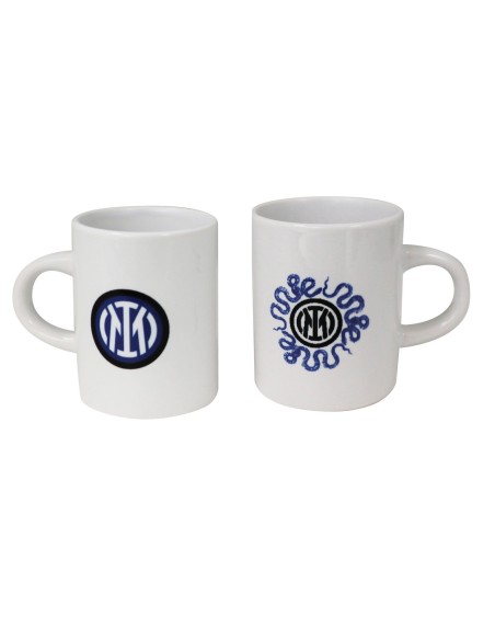 Set 2 tazzine da caffè in ceramica FC Inter logo