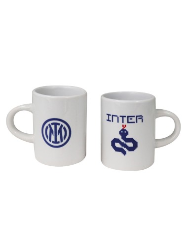 Set 2 tazzine da caffè in ceramica FC Inter logo
