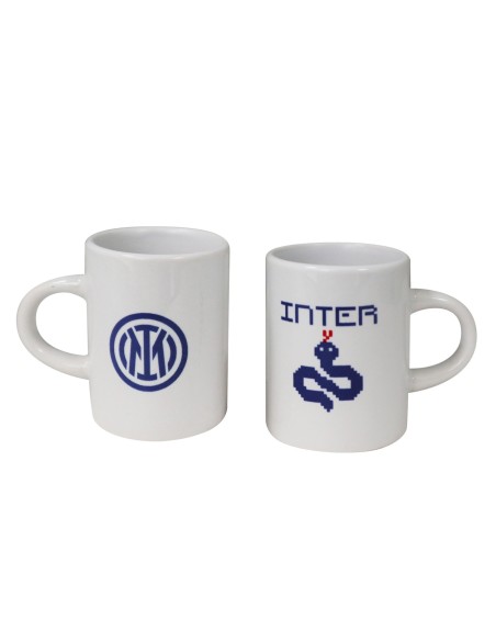 Set 2 tazzine da caffè in ceramica FC Inter logo