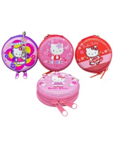 Scatolina Latta Tonda Con Zip e portachiavi Hello Kitty - Soggetti assortiti