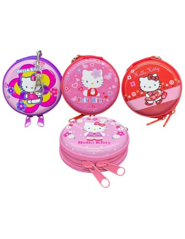 Scatolina Latta Tonda Con Zip e portachiavi Hello Kitty - Soggetti assortiti